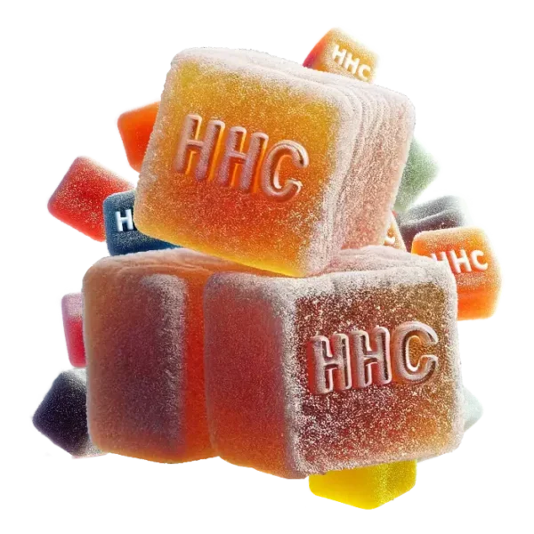 Colourful HHC-branded gummy candies