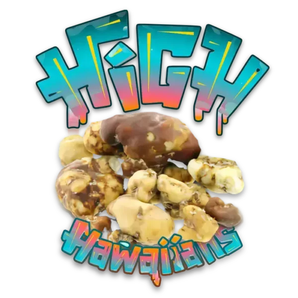 High Hawaiians logo over psychedelic truffles