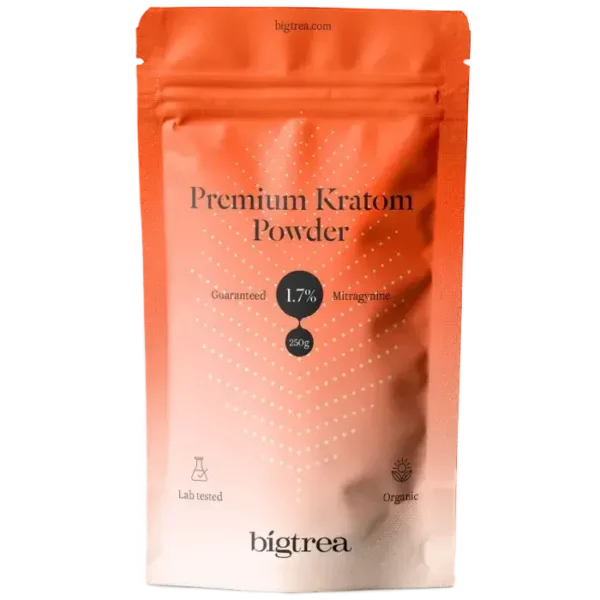 Packaging of Bigtrea Premium Kratom Powder 250g