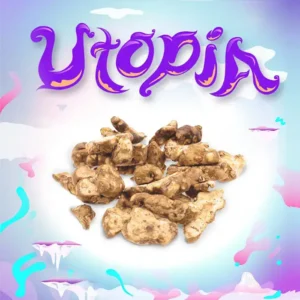 Utopia-themed graphic with clustered truffles